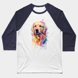 Pet Dog Portrait, Dog Owner Gift Idea Cute Golden Retriever Watercolor Baseball T-Shirt